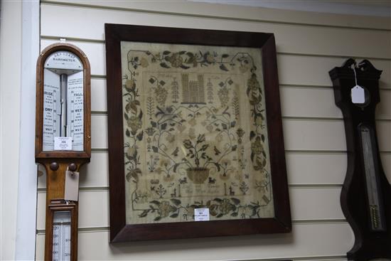 A William IV needlework sampler, 19 x 16in.